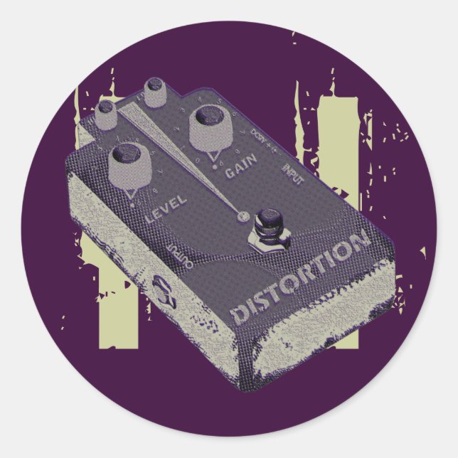 Sticker Rond Pédale de déformation de la guitare électrique (Devant)