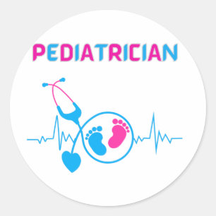 Sticker Rond pédiatre, pédiatre, médecin pédiatre, pédiatre,