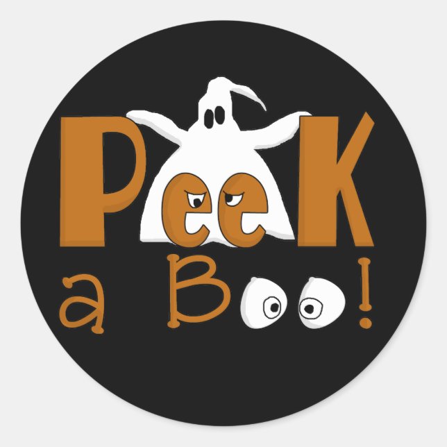 Sticker Rond Peek A Boo Halloween T-shirts et cadeaux (Devant)