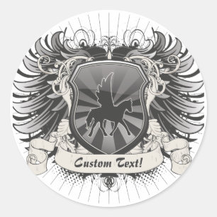 Sticker Rond Pegasus Crest