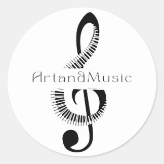Sticker Rond Pegatina De Clave de sol