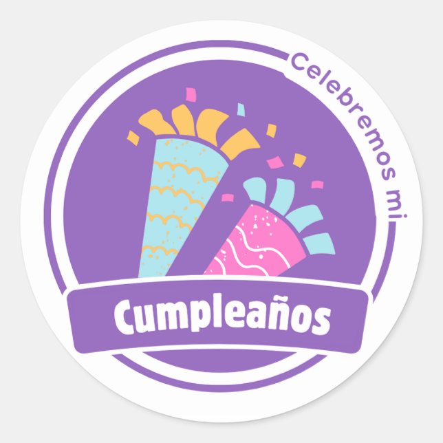 Sticker Rond Pegatina redonda de celebracion (Devant)