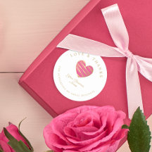 Pegatina Redonda Hot Rose Heart Love & Merci Supp