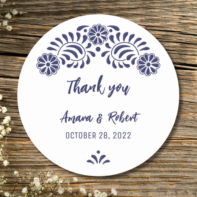 STICKER ROND PEGATINA REDONDA TALAVERA FLOWER (Créateur téléchargé)