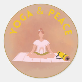 Sticker Rond Pegatina/Sticker de Yoga con Frase Inspiradora