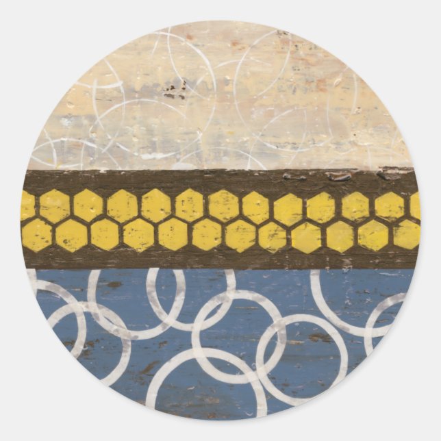 Sticker Rond Peigne de miel Abstrait I (Devant)