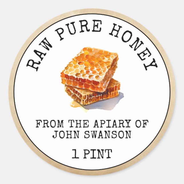 Sticker Rond Peigne de miel Apiary (Devant)