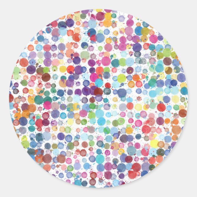Sticker Rond Peindre les éclaboussures (Devant)