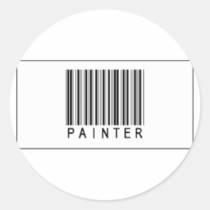 Sticker Rond Peintre de code barres