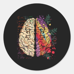 Sticker Rond Peintre Neuroscience Colorée Hu Cerveau