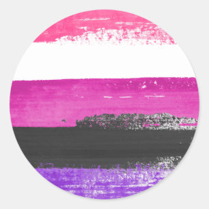 Sticker Rond Peinture à fioriture Genderfluide