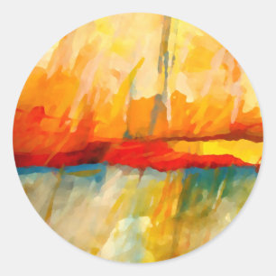 Sticker Rond Peinture Abstraite moderne