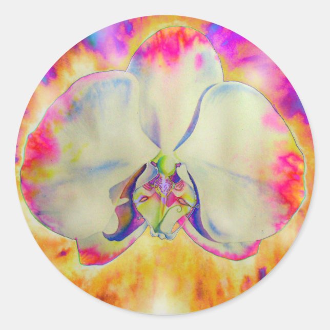 Sticker Rond Peinture abstraite romantique à l'aquarelle d'orch (Devant)