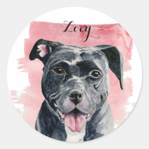 Sticker Rond Peinture américaine noire d'aquarelle de