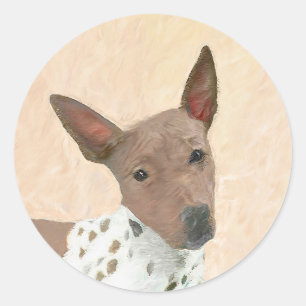 Sticker Rond Peinture américaine sans poil Terrier - Chien Art