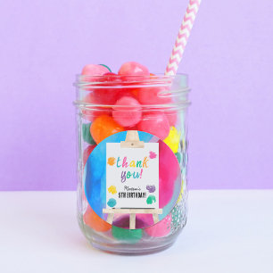 Sticker Rond Peinture Art Artiste Peinture Art Anniversaire Mer