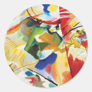 Sticker Rond Peinture avec Centre Vert par Wassily Kandinsky