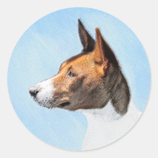 Sticker Rond Peinture Basenji - Belle Art Original