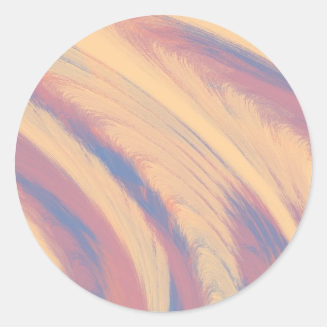 Sticker Rond Peinture d'aquarelle rose et jaune printanière bri (Devant)