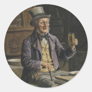 Sticker Rond Peinture de bière à boire