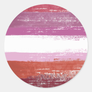 Sticker Rond Peinture de fierté lesbienne
