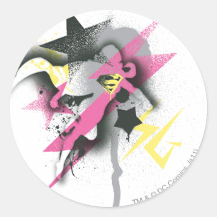 Sticker Rond Peinture de jet de Supergirl