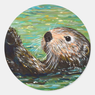 Sticker Rond Peinture de la Loupe de mer