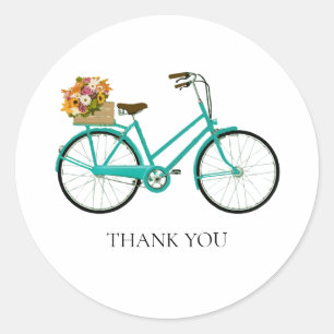 Sticker Rond Peinture de vélos antique chalet d'été