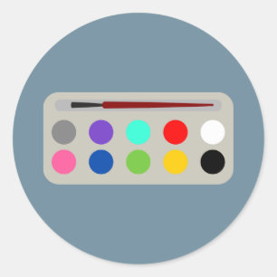 Sticker Rond Peinture Ensemble Et Peinture Brassage