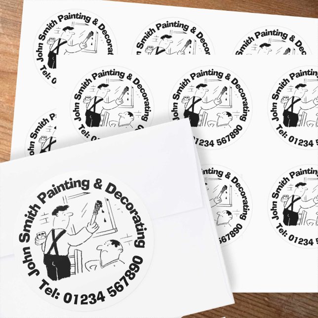 Sticker Rond Peinture et décorateurs (Créateur téléchargé)