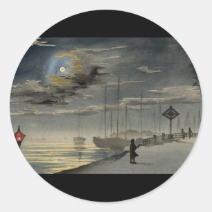 Sticker Rond Peinture japonaise vers 1915