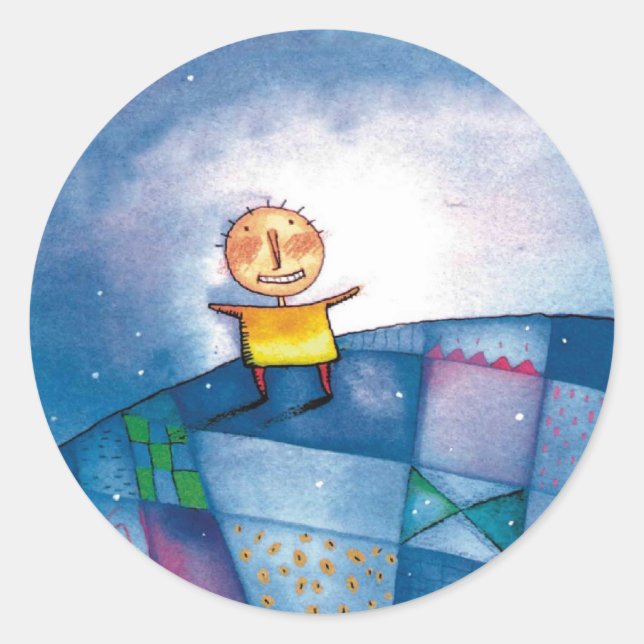 Sticker Rond peinture lunaire (Devant)