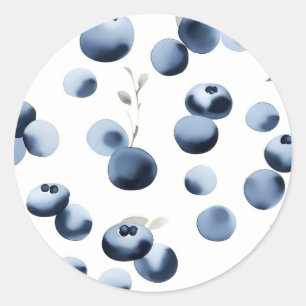 Sticker Rond Peinture minimaliste de bleuet simple
