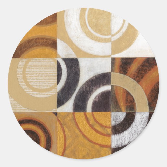 Sticker Rond Peinture moderne avec Motifs circulaires (Devant)