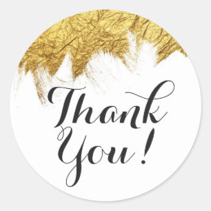 Sticker Rond Peinture or Glam sur blanc Merci Styliste moderne