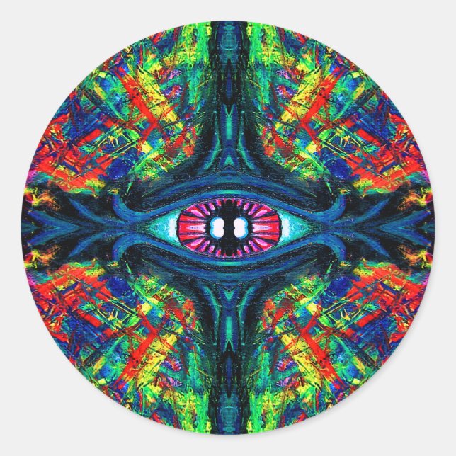 Sticker Rond Peinture tordue et trompeuse (Devant)