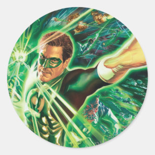 Sticker Rond Peinture verte de lanterne