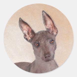 Sticker Rond Peinture Xoloitzcuintli - Cute Original Chien Art