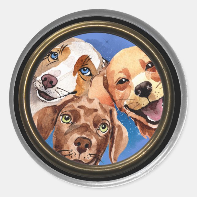 Sticker Rond Pékin Chiens (Devant)