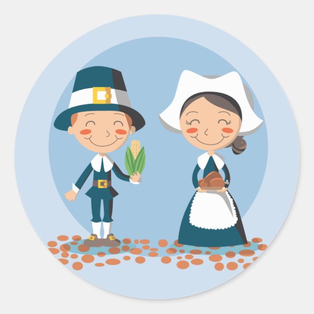 Sticker Rond Pèlerin Couple (Devant)