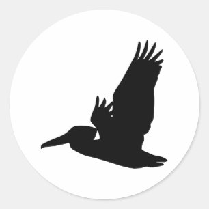 Sticker Rond Pélican volant