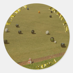 Sticker Rond Pelouse Bowls 2024 Golden Coin,