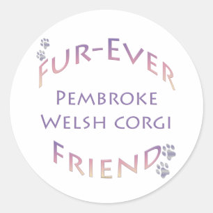 Sticker Rond Pembroke Welsh Corgi Furever