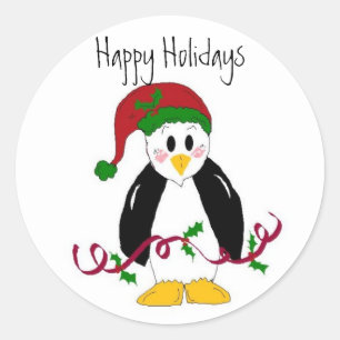 Sticker Rond Penguin de Christmas