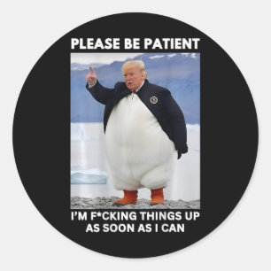 Sticker Rond Penguins contre les tarifs douaniers Mains de prot