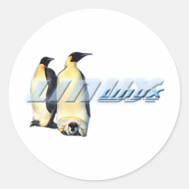 Sticker Rond Penguins Linux (Devant)
