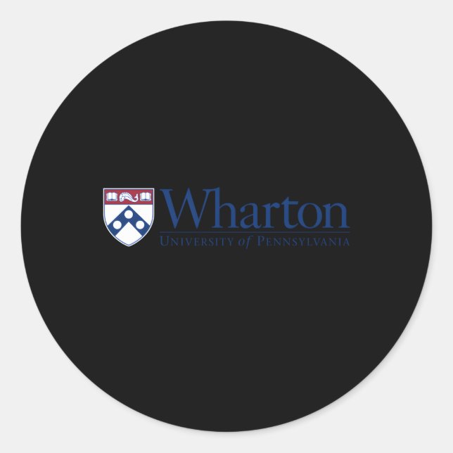 Sticker Rond Penn Quakers'S Whon School of Business (Devant)