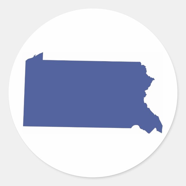 Sticker Rond Pennsylvanie -un état BLEU (Devant)