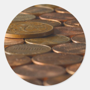 Sticker Rond Penny Penny Cos Argent