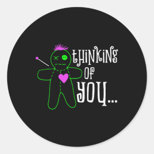 Sticker Rond Penser À Vous Mardi Gras Voodoo Doll